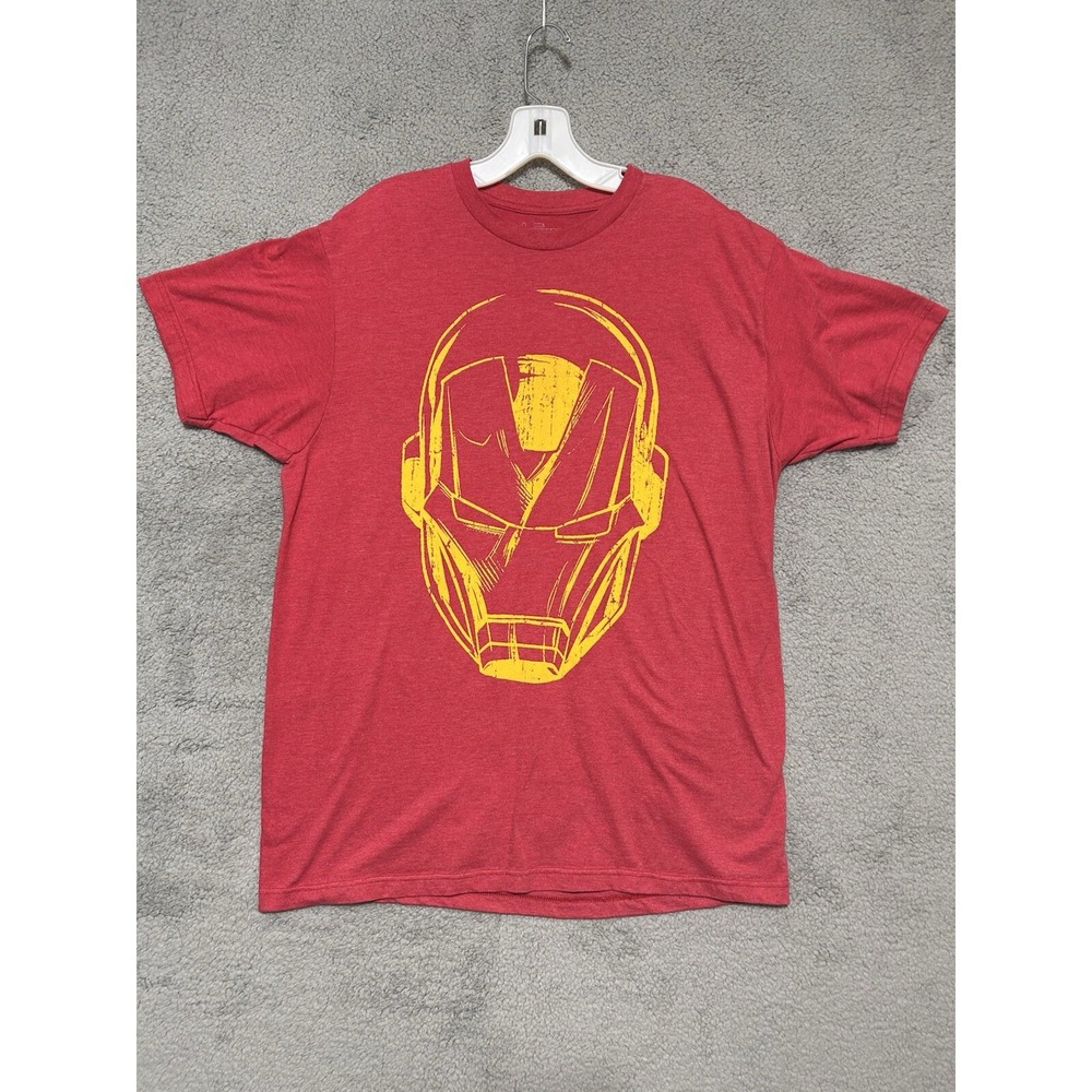 Marvel Iron man Shirt Mens Red Size Large RED MCU Avengers Comic Book Retro